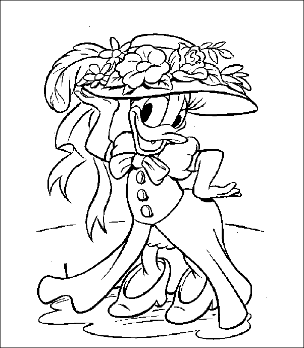 coloriage Disney-daisy-robe