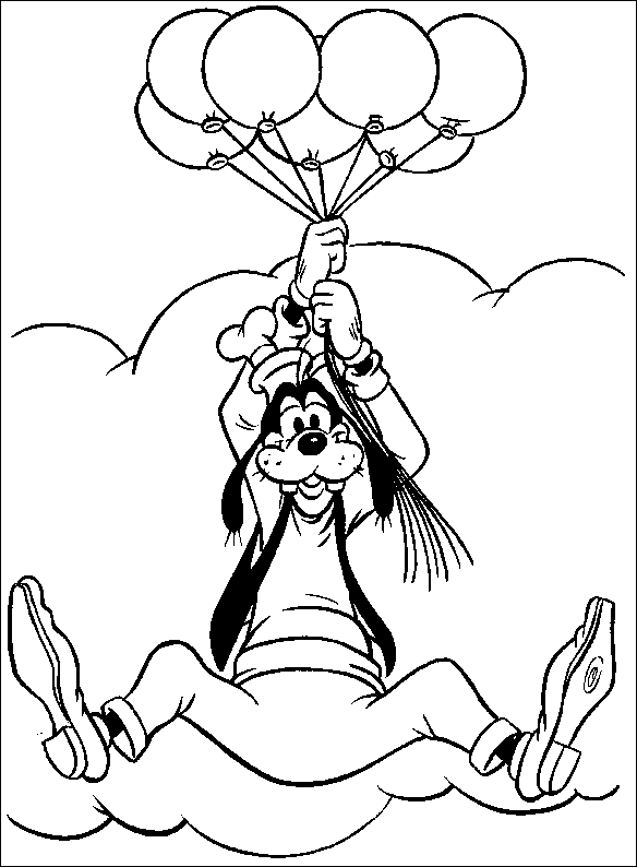 coloriage Disney-dingo-ballons