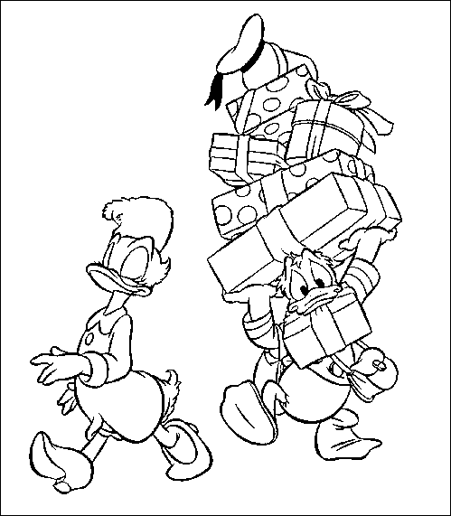 coloriage Disney-donald-shopping