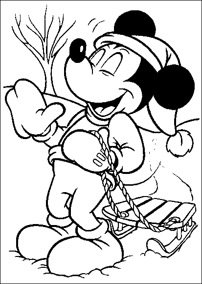 coloriage Disney-mickey-neige