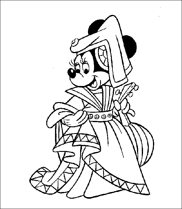 coloriage Disney-minnie-robe