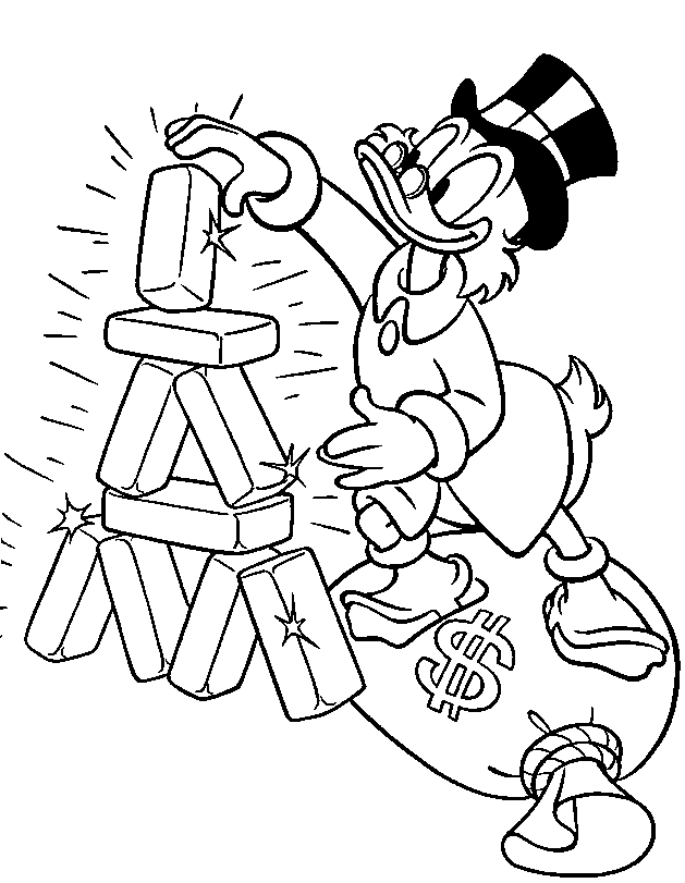 coloriage Disney-picsou-lingots