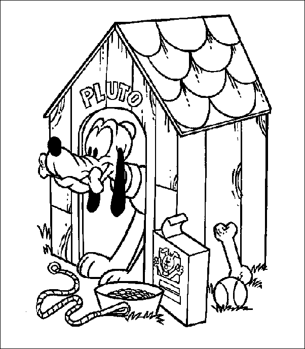 coloriage Disney-pluto-niche