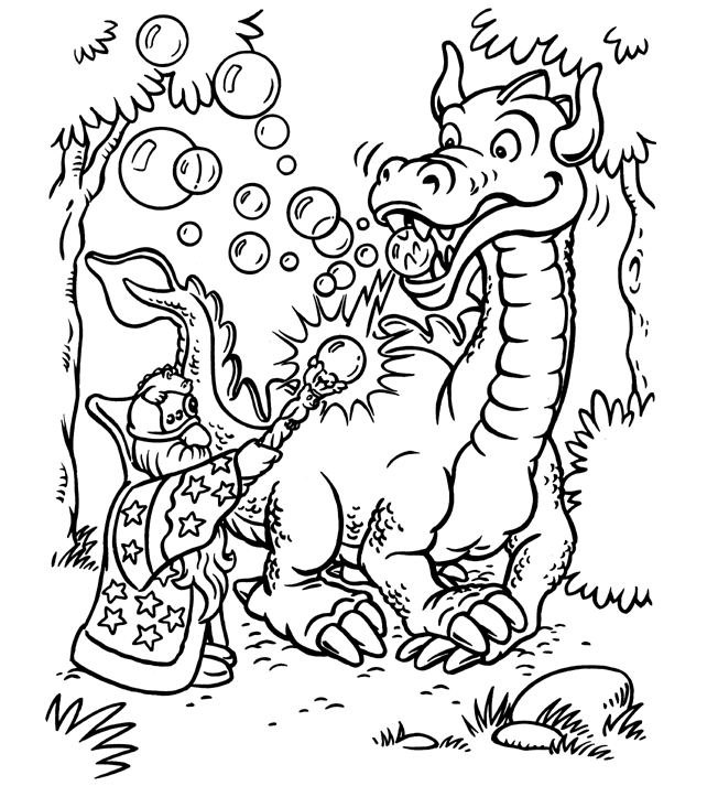 coloriage Dragons-bulles