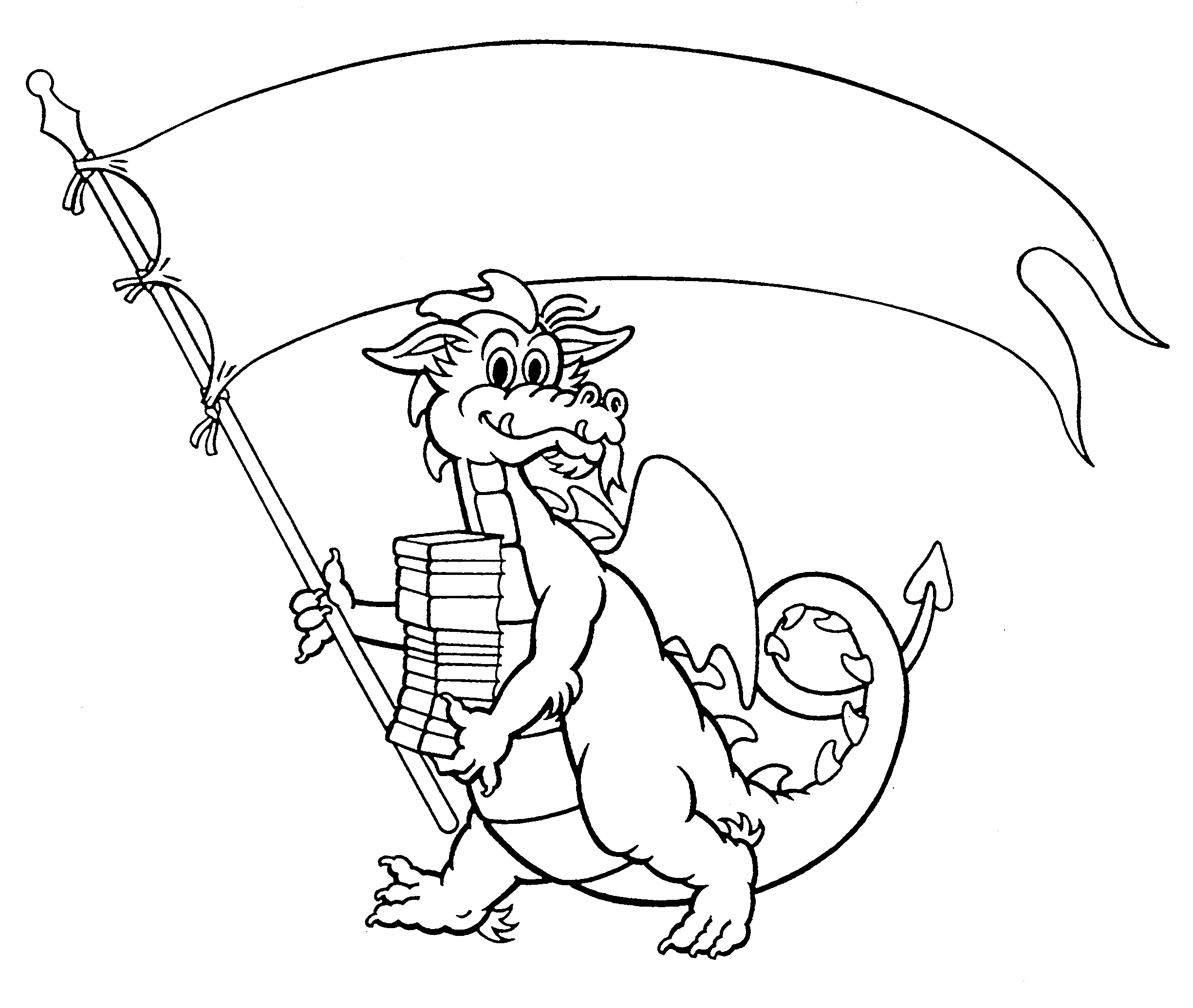 coloriage Dragons-drapeau