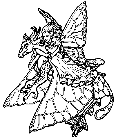 coloriage Dragons-fee