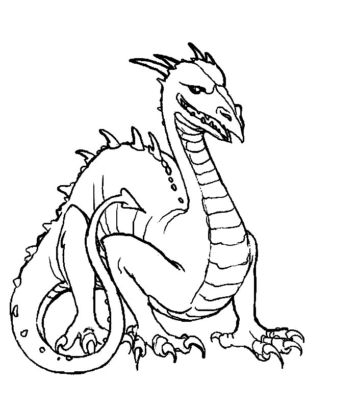 coloriage dragon-noir